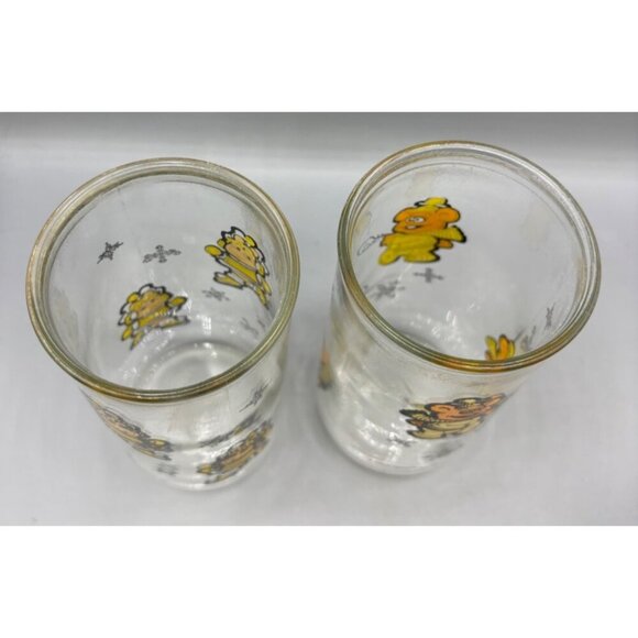Vintage 1989 Set Of 2 Henson Glass Tumbler Miss Piggy Fozzie‎ Bear - Picture 3 of 4